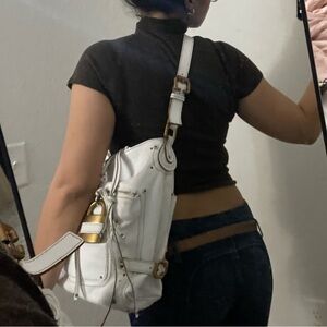 White Leather paddington style bag